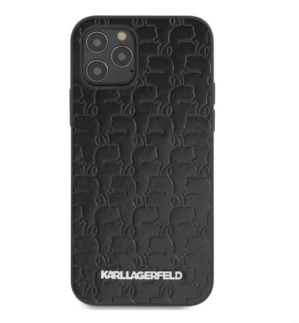Луксозен Кожен Калъф за iPhone 12/Pro, Karl Lagerfeld Head Case, Черен (5)