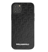 Луксозен Кожен Калъф за iPhone 12/Pro, Karl Lagerfeld Head Case, Черен (5)