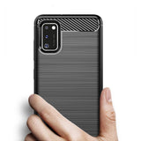 Противоударен Силиконов Калъф за Samsung A31, Forcell Carbon Case, Черен (5)