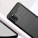 Противоударен Силиконов Калъф за Samsung A31, Forcell Carbon Case, Черен (2)