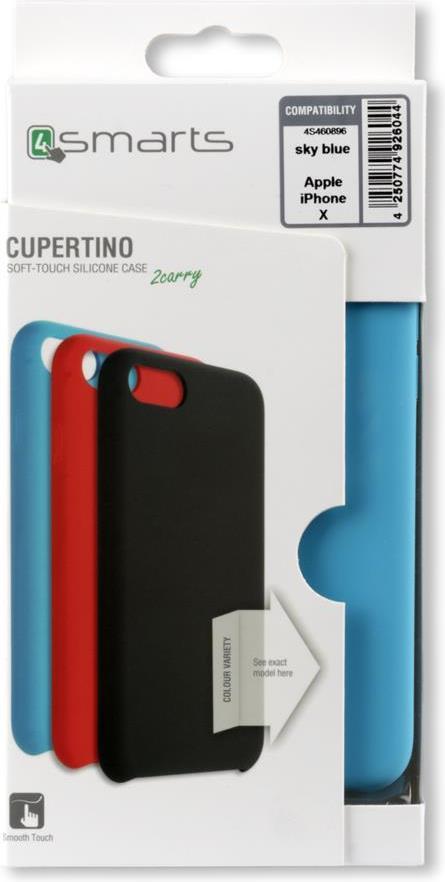Силиконов Калъф за iPhone XS/X, 4Smarts Cupertino Case, Син (3)