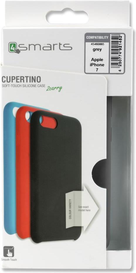 Силиконов Калъф за iPhone SE 2022/2020 8/7, 4Smarts Cupertino Case, Сив (6)