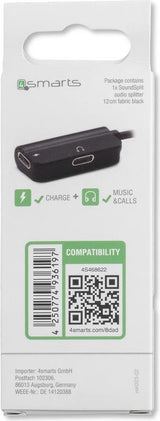 Аудио Адаптер за iPhone и iPad, 4Smarts Soundsplit Lightnig x 2, Черен (2)