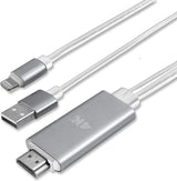 HDMI Адаптер за iPhone и iPad, 4Smarts Converter lightning to HDMI 1.8m, Бял