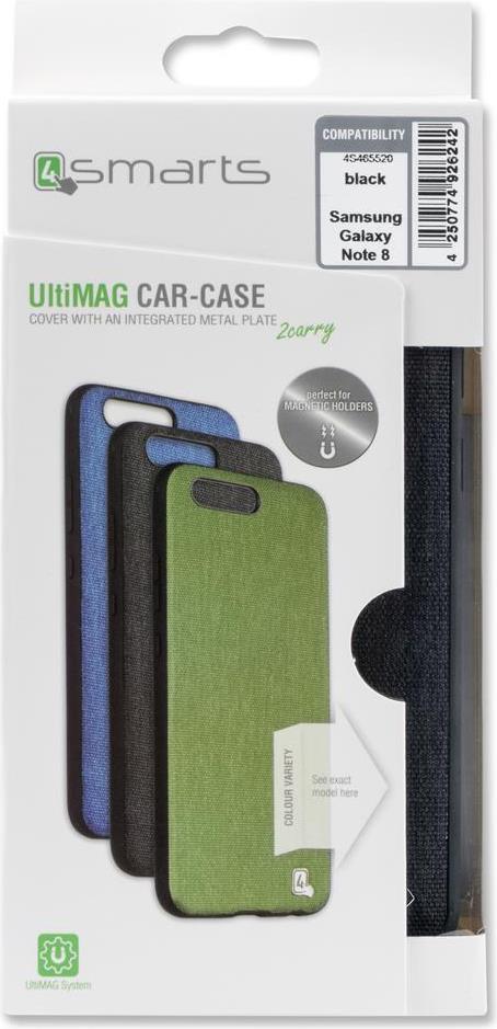 Калъф с Текстилен Ефект за Samsung Note 8, 4Smarts Car-Case, Черен (5)