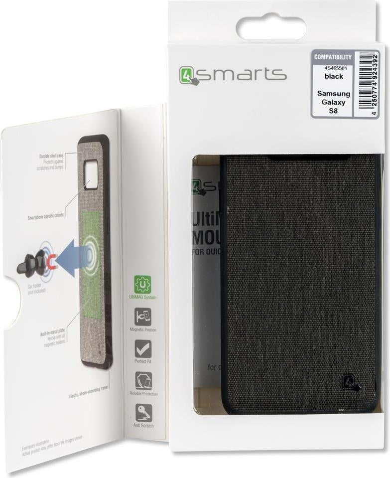 Калъф с Текстилен Ефект за Samsung S8, 4Smarts Car-Case, Черен (3)