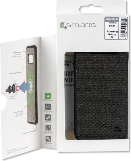 Калъф с Текстилен Ефект за Samsung S8, 4Smarts Car-Case, Черен (3)