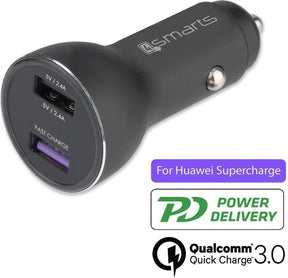 Бързо Зарядно за Кола, 4Smarts 12v Voltroad 7P Fast Charger/ Super Charger 30w, Сив