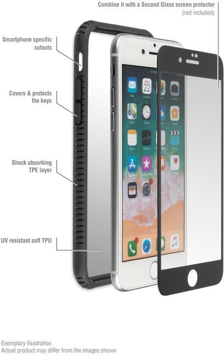 Противоударен Хибриден Калъф за iPhone SE 2022/2020 8/7, 4Smarts Trendline Knox Case, Прозрачен (7)