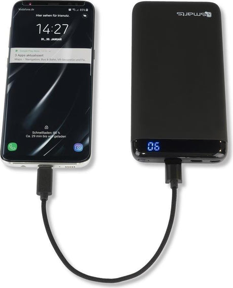 USB-C Кабел (къс), 4Smarts Capsula 0.2m, Черен