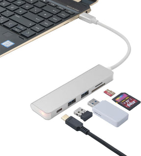 Хъб за Macbook и Лаптопи, 4Smarts Hub USB-C 5in1 to USB3.0/ Card Reader, Сив