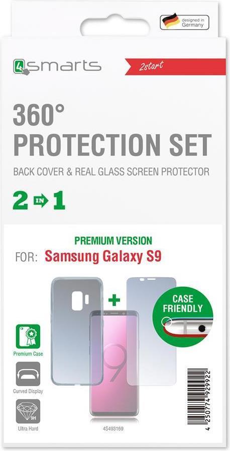 Калъф 360° за Samsung S9, 4Smarts Premium Set Case, Прозрачен