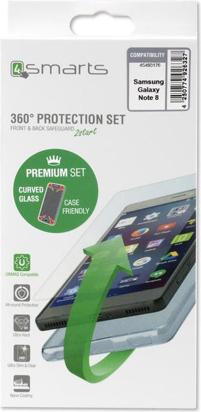 Калъф 360° за Samsung Note 8, 4Smarts Premium Set Case, Прозрачен
