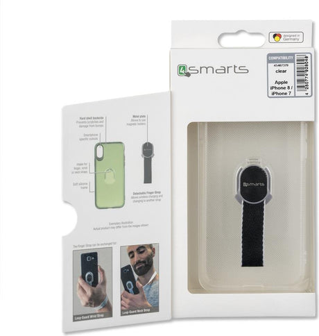 Калъф с Лента за Ръка за iPhone SE 2022/2020 8/7, 4Smarts Loop Guard Case, Прозрачен (5)