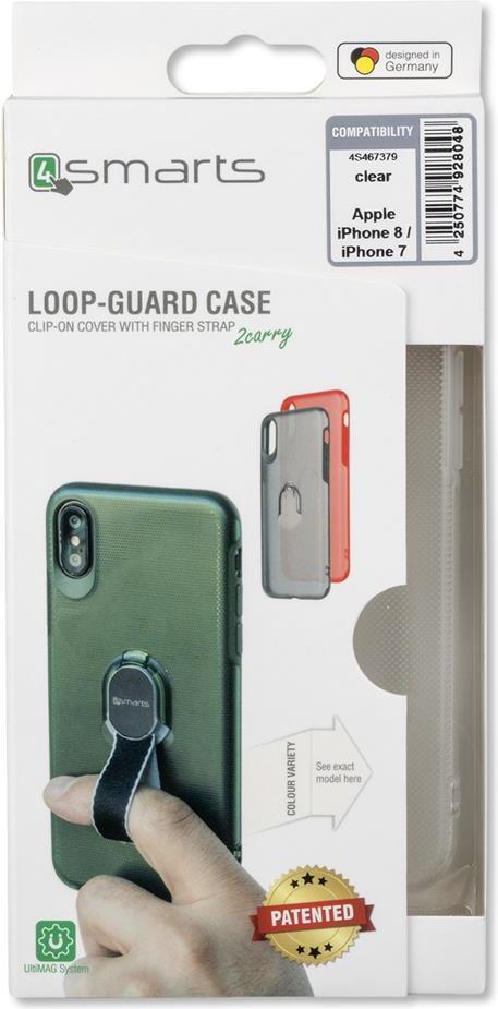 Калъф с Лента за Ръка за iPhone SE 2022/2020 8/7, 4Smarts Loop Guard Case, Прозрачен (6)
