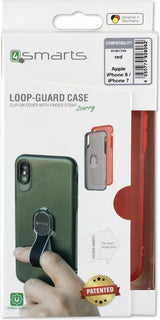 Калъф с Лента за Ръка за iPhone SE 2022/2020 8/7, 4Smarts Loop Guard Case, Червен (5)