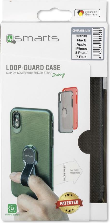Калъф с Лента за Ръка за iPhone 8/7 Plus, 4Smarts Loop Guard Case, Черен (7)