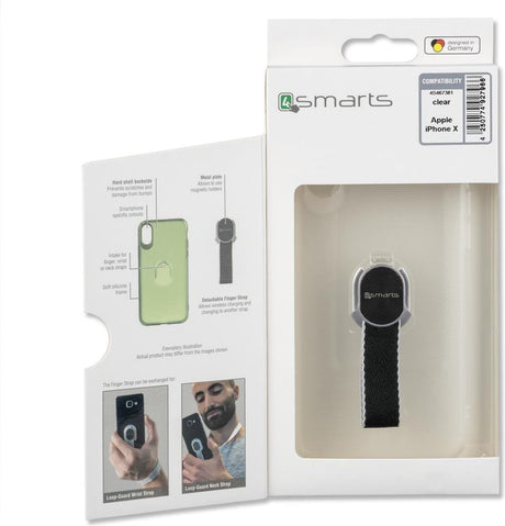 Калъф с Лента за Ръка за iPhone XS/X, 4Smarts Loop Guard Case, Прозрачен (6)