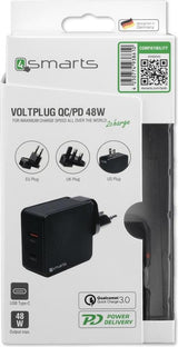 Бързо Зарядно за Macbook и iPad, 4Smarts 220v Set Voltplug Power Delivery 48w, Черен (6)
