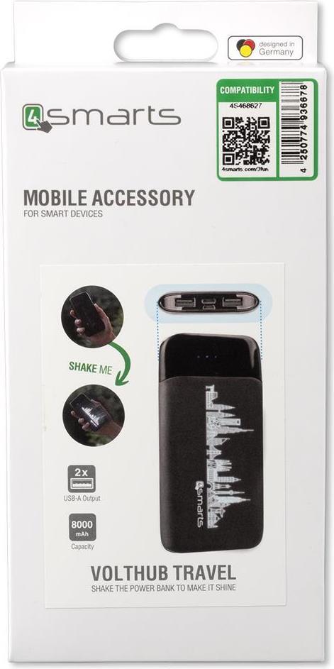 Външна Батерия за iPhone, 4Smarts Power Bank Lightning 8000mAh, Черен (8)