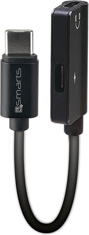 Аудио Адаптер, 4Smarts Soundsplit USB-C to USB-C & USB-C, Черен (3)