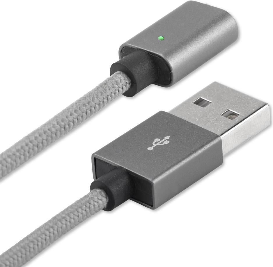 USB Кабел Магнитен, 4Smarts Gravitycord micro-USB & Lightning, Сив (7)
