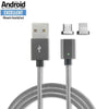 USB Кабел Магнитен, 4Smarts Gravitycord micro-USB & Lightning, Сив