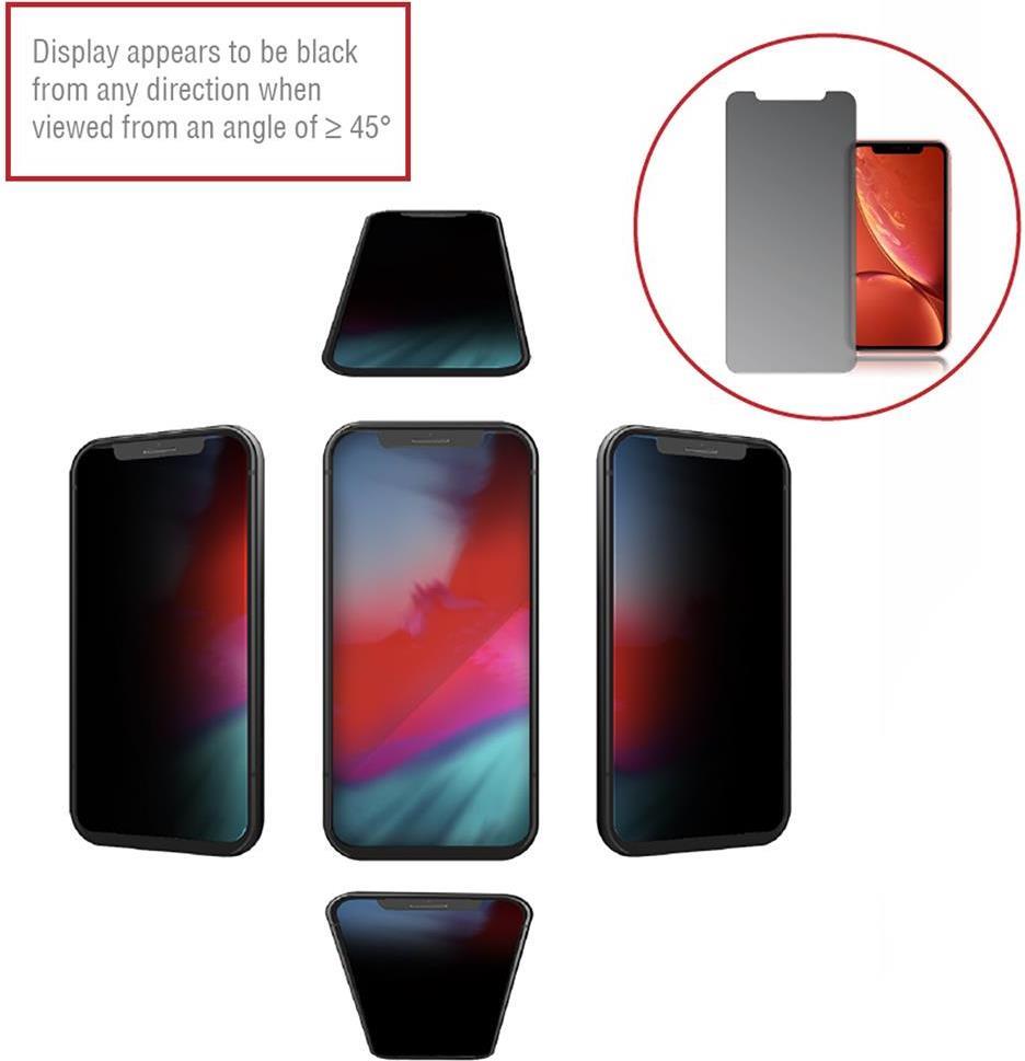 Anti-Spy Стъклен Протектор за iPhone 11 Pro/XS/X, 4Smarts 3D Privacy Pro Glass, Черен (2)