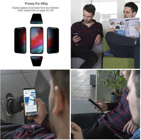Anti-Spy Стъклен Протектор за iPhone 11 Pro/XS/X, 4Smarts 3D Privacy Pro Glass, Черен (3)