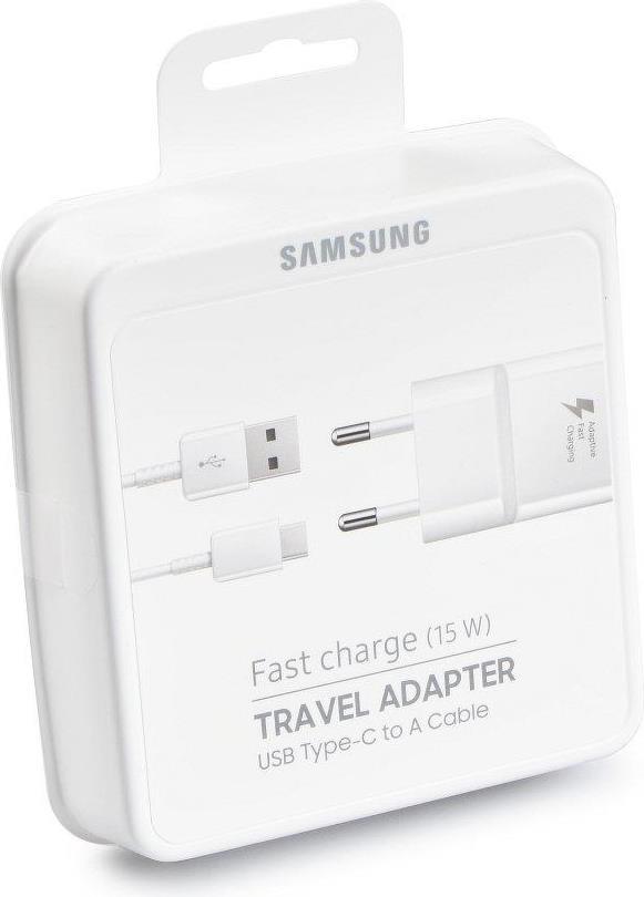 Оригинално Бързо Зарядно за Samsung S10, S9, S8 220v Fast Charger & USB-C Ep-Ta20ewe, Бял