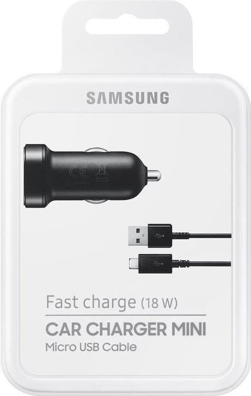 Оригинално Бързо Зарядно за Кола за Samsung S7, S6 12v Fast Charger Mini & micro USB EP-LN930BBE, Черен