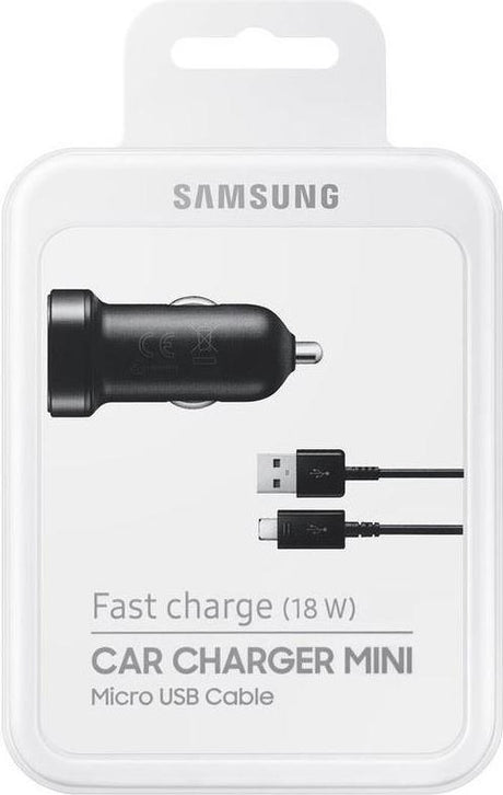 Оригинално Бързо Зарядно за Кола за Samsung S7, S6 12v Fast Charger Mini & micro USB EP-LN930BBE, Черен