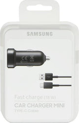 Оригинално Бързо Зарядно за Кола за Samsung S10, S9, S8 12v Fast Charger Mini & USB-C EP-LN930CBE, Черен