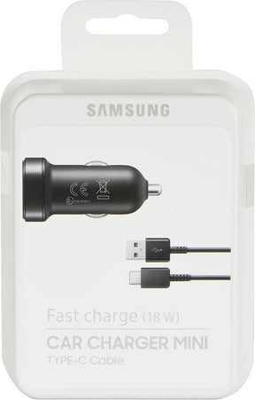 Оригинално Бързо Зарядно за Кола за Samsung S10, S9, S8 12v Fast Charger Mini & USB-C EP-LN930CBE, Черен