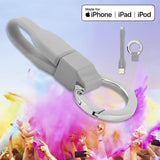 USB Кабел Ключодържател за iPhone и iPad (къс), 4Smarts Lightning Keyring 0.1m, Сив