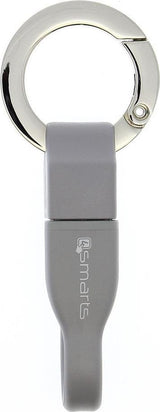 USB Кабел Ключодържател за iPhone и iPad (къс), 4Smarts Lightning Keyring 0.1m, Сив (2)