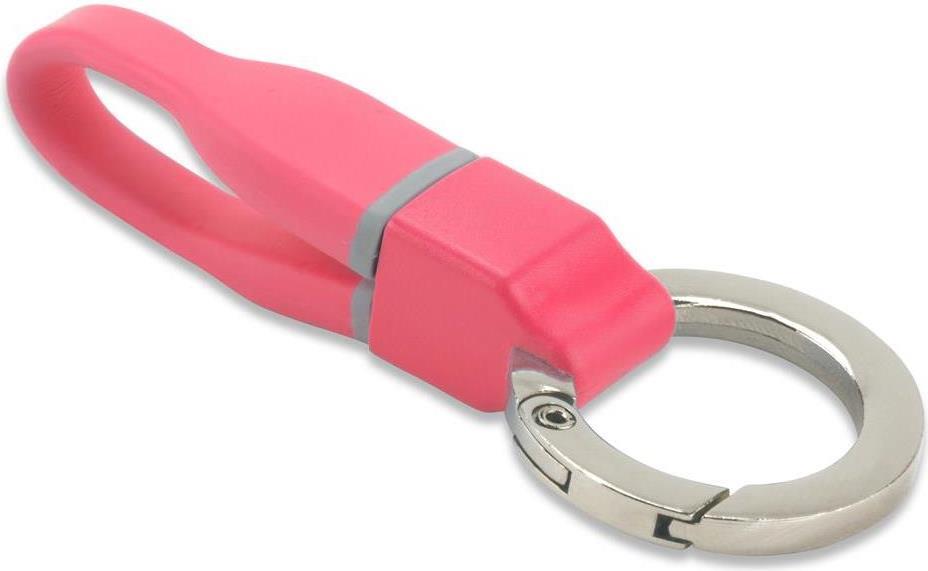 USB Кабел Ключодържател (къс), 4Smarts micro-USB Keyring 0.1m, Розов
