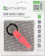 USB Кабел Ключодържател (къс), 4Smarts micro-USB Keyring 0.1m, Розов (4)