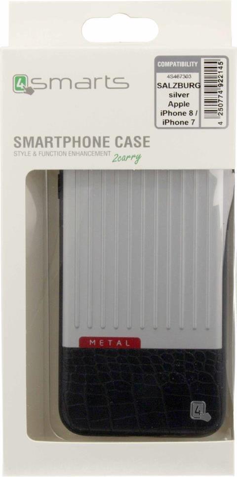 Хибриден Калъф за iPhone SE 2022/2020 8/7, 4Smarts Salzburg Case, Сребрист (2)