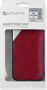 Кожен Хибриден Калъф за iPhone SE 2022/2020 8/7, 4Smarts New Orleans Case, Червен (3)