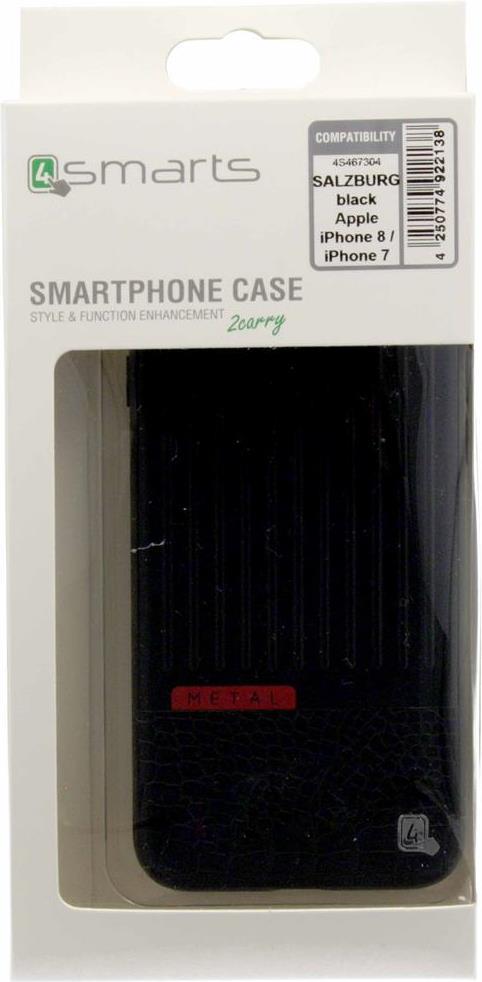 Хибриден Калъф за iPhone SE 2022/2020 8/7, 4Smarts Salzburg Case, Черен (3)