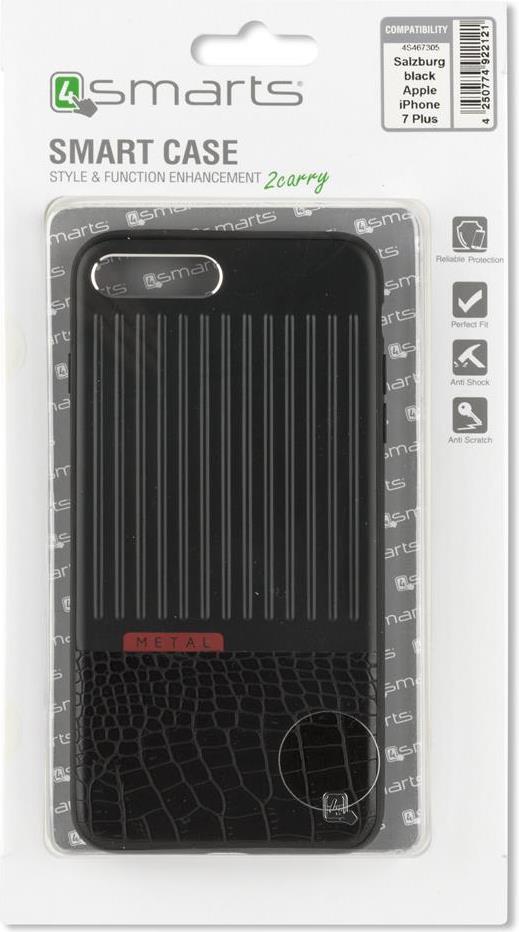 Хибриден Калъф за iPhone 8/7 Plus, 4Smarts Salzburg Case, Черен (2)