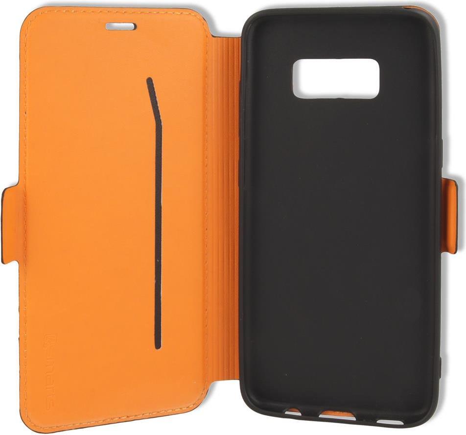 Луксозен Кожен Калъф за Samsung S8 Plus, 4Smarts Two Tone Book Case, Черен (5)