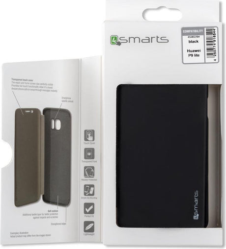 Активен Калъф за Huawei P9 Lite, 4Smarts Kyoto Book Case, Черен (6)
