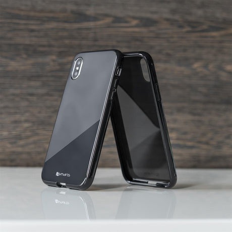 Противоударен Силиконов Калъф за iPhone XS/X All, 4Smarts Airy-Shield Case, Черен (3)