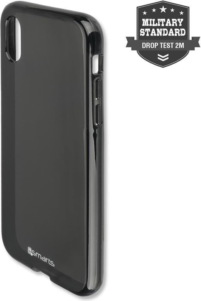 Противоударен Силиконов Калъф за iPhone XS/X All, 4Smarts Airy-Shield Case, Черен