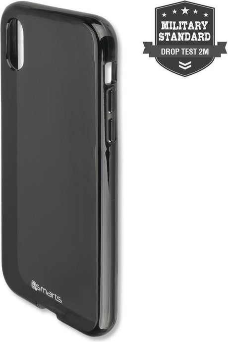 Противоударен Силиконов Калъф за iPhone XS/X All, 4Smarts Airy-Shield Case, Черен