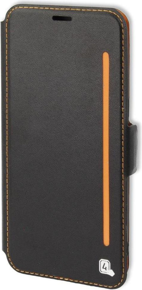 Луксозен Кожен Калъф за iPhone XS/X, 4Smarts Two Tone Book Case, Черен