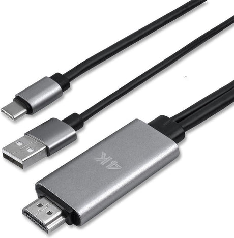 HDMI Адаптер за Android, 4Smarts Converter USB-C to HDMI 1.8m, Черен