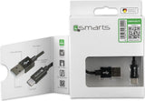 USB-C Кабел с Текстилна Оплетка, 4Smarts Rapidcord 2m, Черен (3)